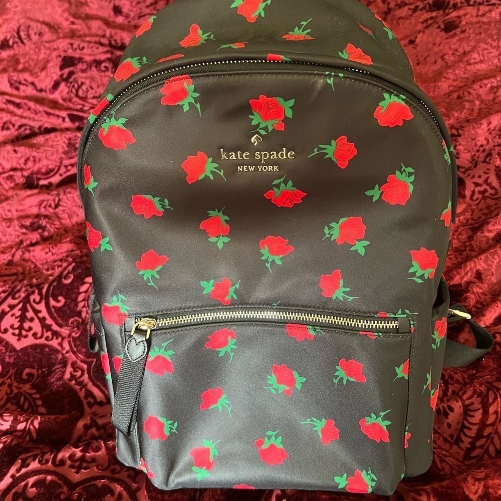 Kate Spade Black Chelsea Rose Backpack